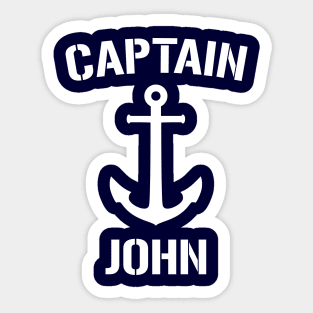 Nautical Captain John Personalized Boat Anchor Sticker